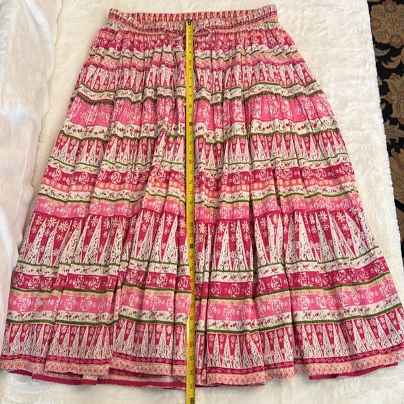 Liz & Me Pink Floral Boho Tiered Maxi Skirt, Elastic Tie Waist- size 0X 14-16W - Picture 9 of 10